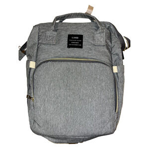 Backpack Diaper Bag LAND Brand NEW! Gray Multi Compartments Travel Canvas Tote